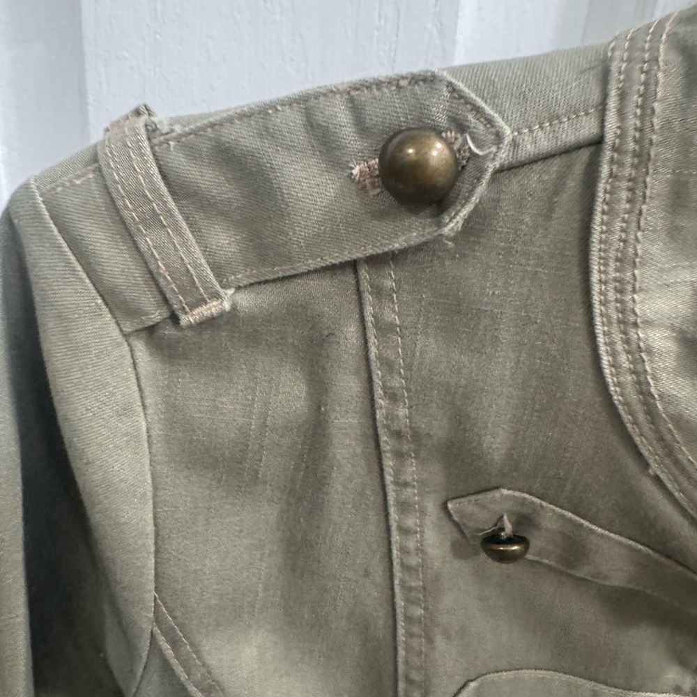 DKNY Jeans Camo Green Military-Style Button Front Jacket Size XL - Picture 3 of 16